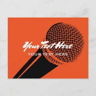 Sjabloon van het briefkaart van de microfoon met m