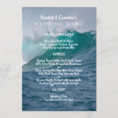 Sjabloon van het crashende Ocean Waves Wedding Men Menu (Voorkant)