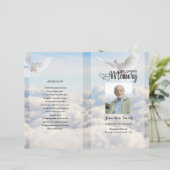 Sjabloon van het Dove & sky Funeral Program (Staand voorkant)