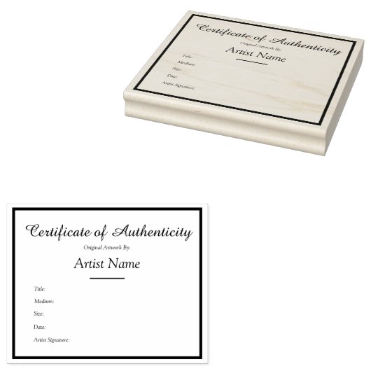  Sjabloon van het echtheidscertificaat Rubberstempel (Gestempeld)