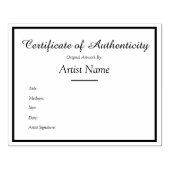  Sjabloon van het echtheidscertificaat Rubberstempel (Afrduk)