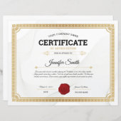 Sjabloon van het erkenningscertificaat (Voorkant / Achterkant)