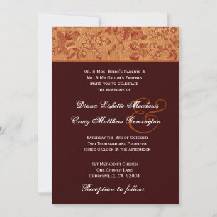 Sjabloon van het Floral Wedding van Orang en Chcol Kaart