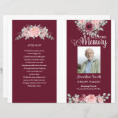sjabloon van het florale Funeral Program (Voorkant / Achterkant)
