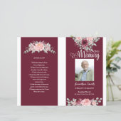 sjabloon van het florale Funeral Program (Staand voorkant)