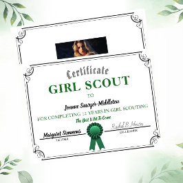 Sjabloon van het Girl Scouting-servicecertificaat