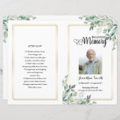 Sjabloon van het Green leaf Funeral Program (Voorkant / Achterkant)