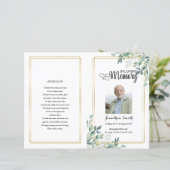 Sjabloon van het Green leaf Funeral Program (Staand voorkant)