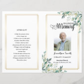 Sjabloon van het Green leaf Funeral Program (Voorkant)