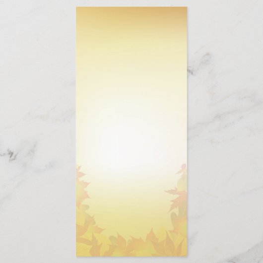 Sjabloon van het herfst Gold Red Fall Leaves Weddi Menu (Achterkant)