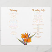 Sjabloon van het huwelijksprogramma van Bird of Pa (Achterkant)