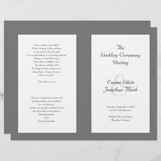 Sjabloon van het katholieke bruiloft-programma (Voorkant / Achterkant)