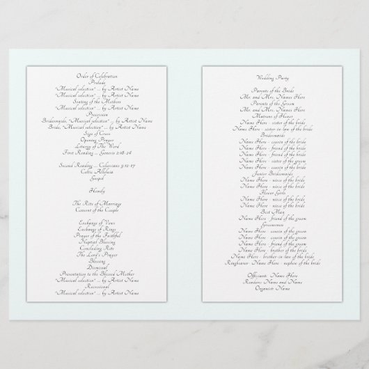 Sjabloon van het katholieke Wedding Ceremony Folde (Achterkant)