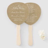 Sjabloon van het Kraft Wedding Programme voor het  Handwaaier (Voorkant en achterkant)