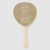 Sjabloon van het Kraft Wedding Programme voor het Handwaaier (Achterkant)