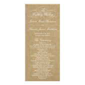 Sjabloon van het Kraft Wedding Programme voor het Reclamekaart (Voorkant)