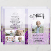 Sjabloon van het lavender Funeral Program (Voorkant / Achterkant)