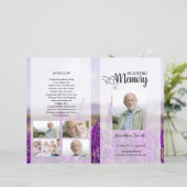 Sjabloon van het lavender Funeral Program (Staand voorkant)