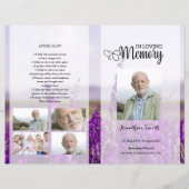 Sjabloon van het lavender Funeral Program (Voorkant)