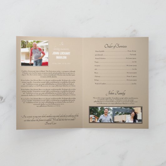 Sjabloon van het Memorial Programme (Binnen)