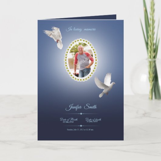 Sjabloon van het Memorial Programme (Voorkant)