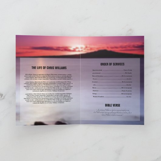 Sjabloon van het Memorial Programme (Binnen)