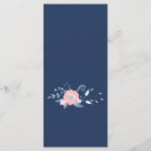 Sjabloon van het menu Blush en blue bruiloft (Achterkant)