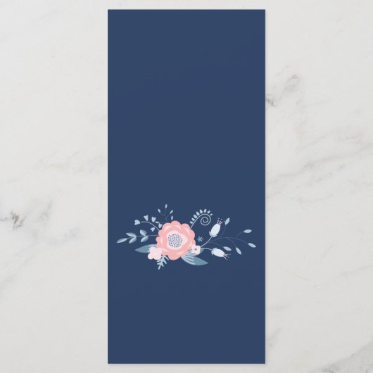 Sjabloon van het menu Blush en blue bruiloft (Achterkant)