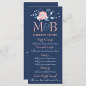 Sjabloon van het menu Blush en blue bruiloft (Voorkant / Achterkant)