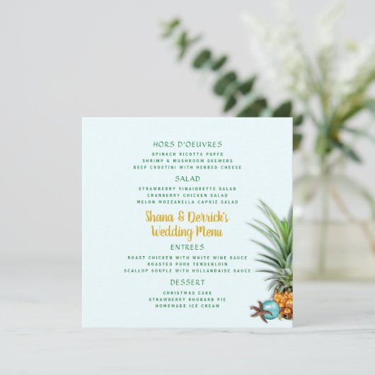 Sjabloon van het menu Kerstananasappelmenu (Staand voorkant)