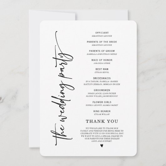 Sjabloon van het minimalistische weddenschapsprogr kaart (Achterkant)