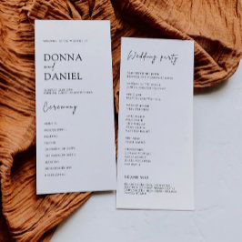 Sjabloon van het Modern Wedding Ceremony Program