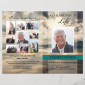 Sjabloon van het mountain Top Funeral Program (Voorkant)