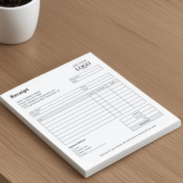 Sjabloon van het ontvangstbewijs | Minimalistische Notitieblok