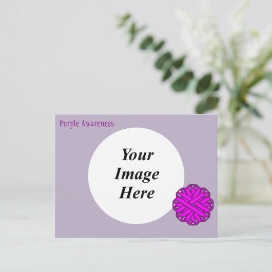 Sjabloon van het Paarse lozentribbon door Kenneth  Briefkaart (Staand voorkant)