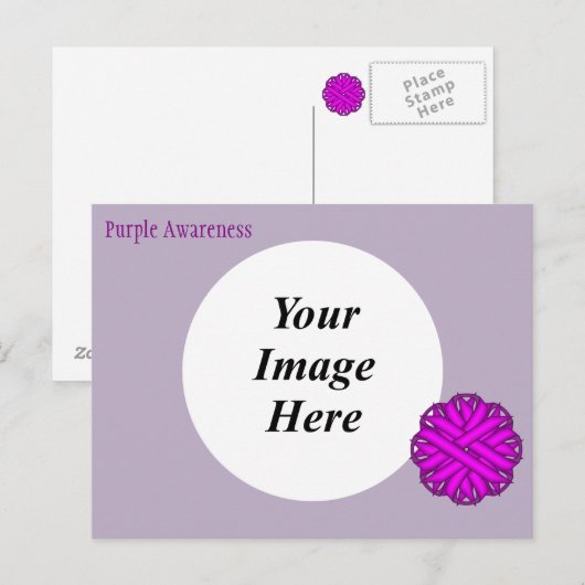 Sjabloon van het Paarse lozentribbon door Kenneth  Briefkaart (Voorkant / Achterkant)