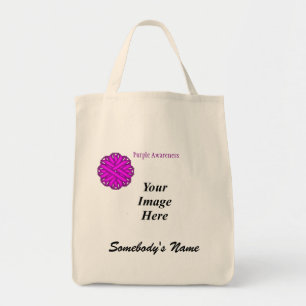 Sjabloon van het Paarse lozentribbon door Kenneth Tote Bag