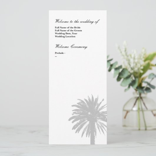 Sjabloon van het palmboomtrouwprogramma (Staand voorkant)