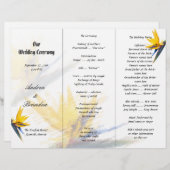 Sjabloon van het Paradijs Tri-Fold Wedding Program (Voorkant / Achterkant)