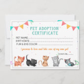 Sjabloon van het Pet Adoption Certificate Kaart (Voorkant)