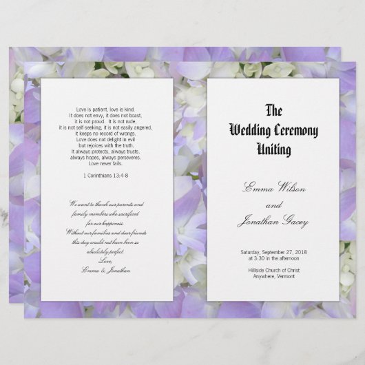 Sjabloon van het programma Purple Flowers van de k (Voorkant / Achterkant)