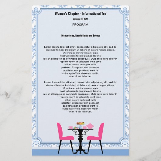 Sjabloon van het programma Tea Party (Achterkant)
