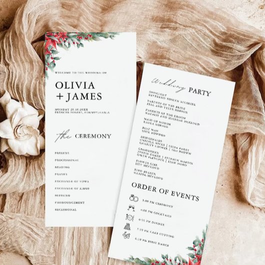 Sjabloon van het programma voor de kersthuwelijksc