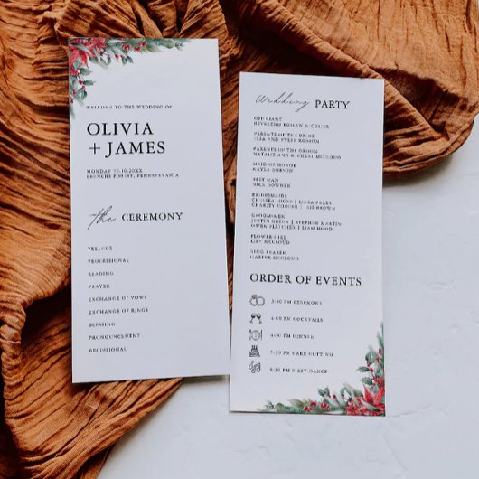 Sjabloon van het programma voor de kersthuwelijksc