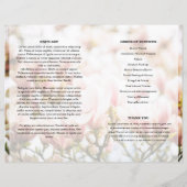 Sjabloon van het roze florale begrafenisprogramma (Achterkant)