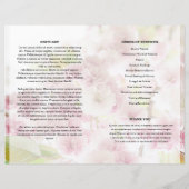 Sjabloon van het roze florale begrafenisprogramma (Achterkant)