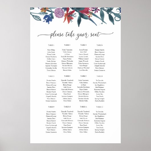 Sjabloon van het stoelschema poster (Voorkant)