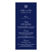 Sjabloon van het Trendy Navy & White Wedding Menu (Voorkant)