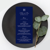 Sjabloon van het Trendy Navy & White Wedding Menu