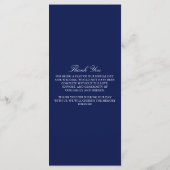 Sjabloon van het Trendy Navy & White Wedding Menu (Achterkant)